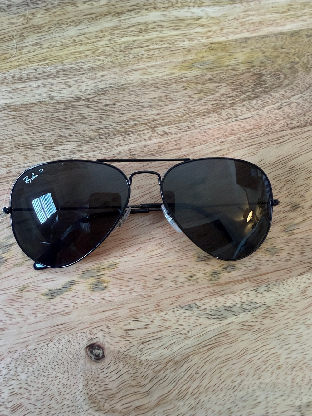Ray-Ban Black Aviator Sunglasses with Dark Lenses